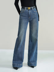 Mid-Waist Bootcut Denim Jeans Without Belt