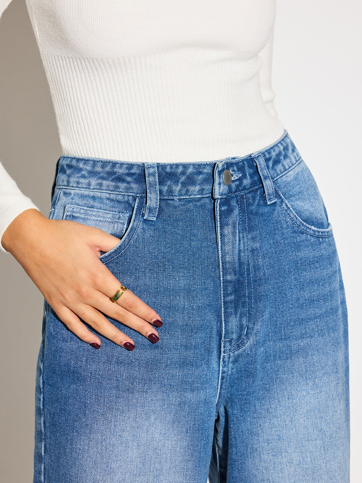 Mid-Waist Denim Jeans