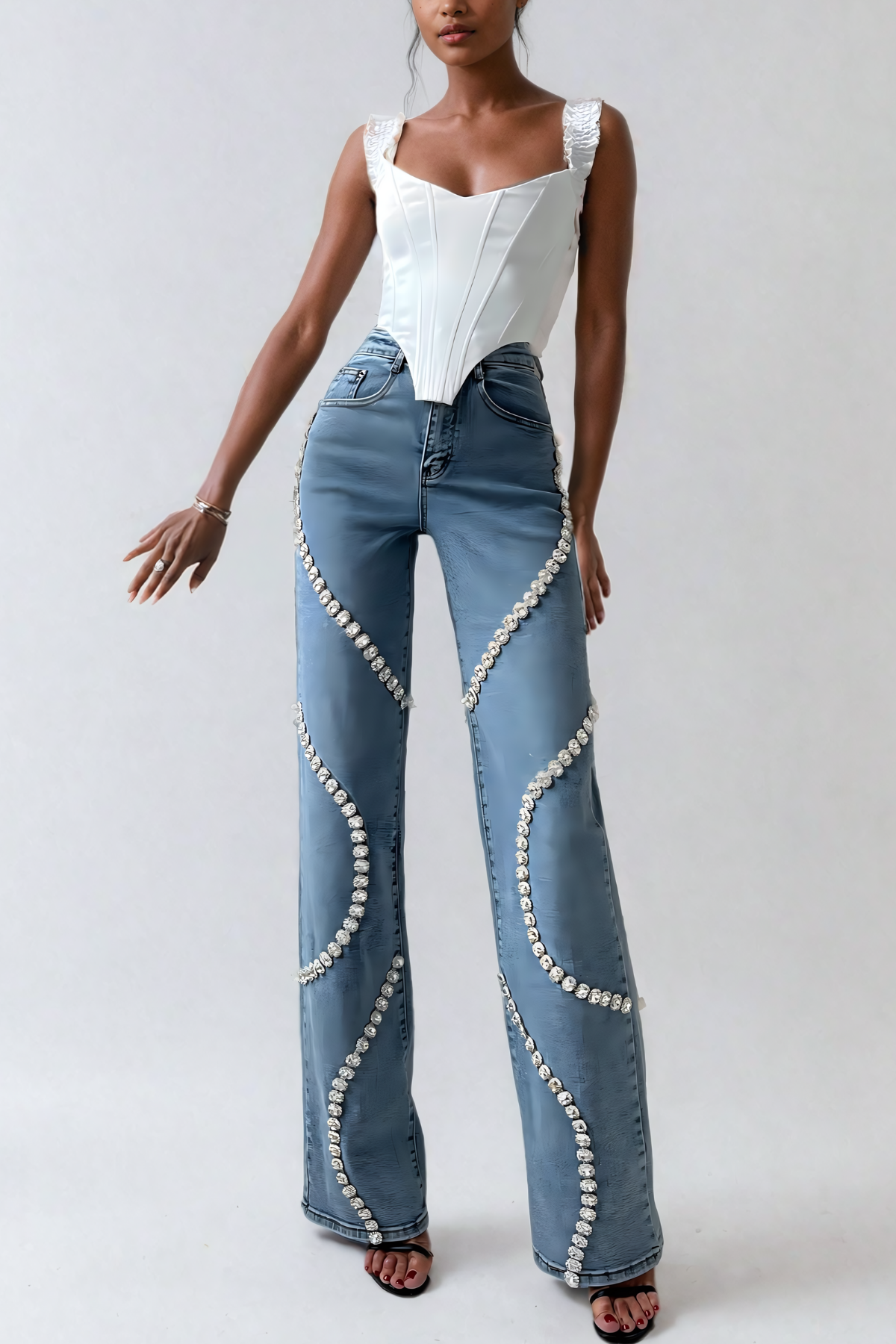 Bagheera Rhinestone Stripe Jeans