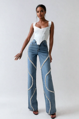 Bagheera Rhinestone Stripe Jeans