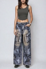 Bahram Print Wide Jeans