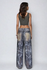 Bahram Print Wide Jeans