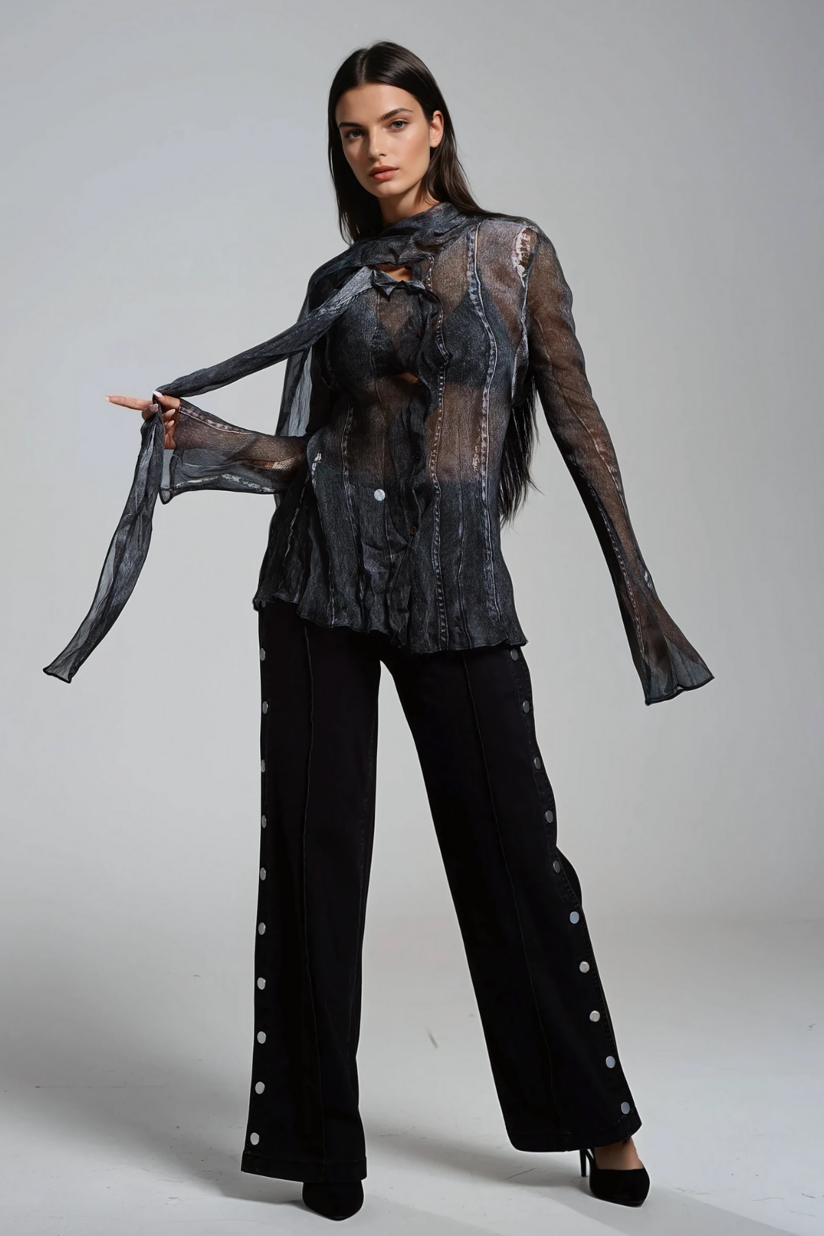 Baldassare – Asymmetrisches Oberteil mit Fransen und Rüschen