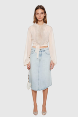 Balder – Deconstruct – Schnüroberteil aus Kunstpelz in Aprikose