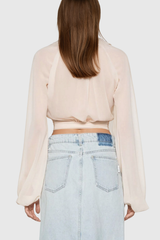 Balder – Deconstruct – Schnüroberteil aus Kunstpelz in Aprikose