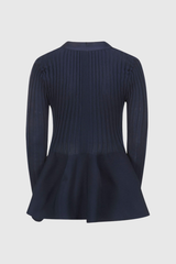 Baltenis Ruffle Long Sleeve Knit Mini Dress