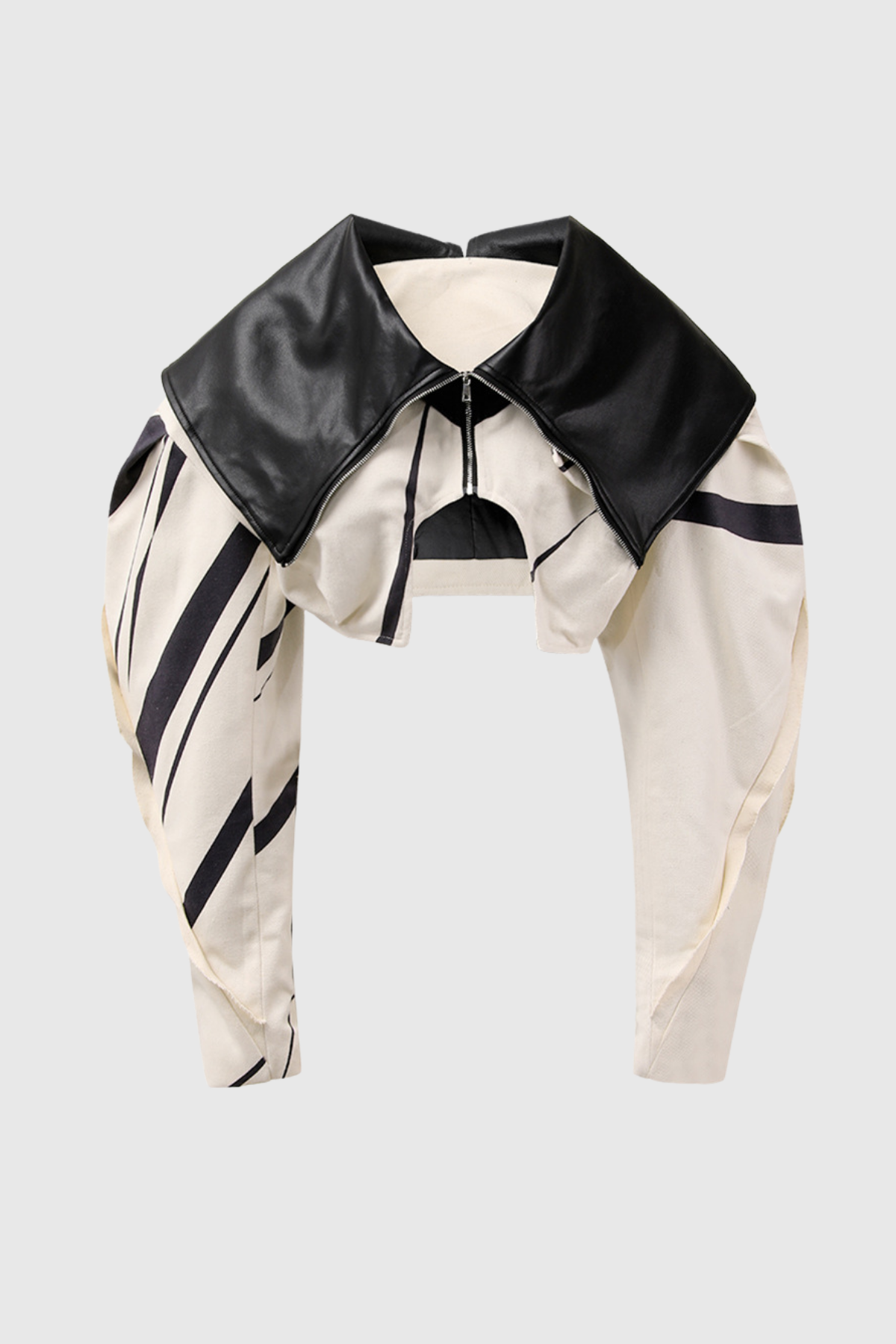 Barbara Leather Stripe Short Jacket