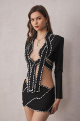 Blake Embellished Bandage Cropped Blazer Set