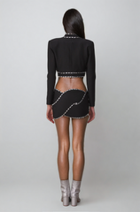 Blake Embellished Bandage Cropped Blazer Set