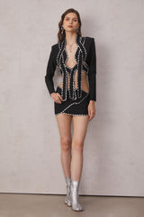 Blake Embellished Bandage Cropped Blazer Set