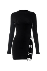 Hüftkleid mit Schleife und Cut-Out