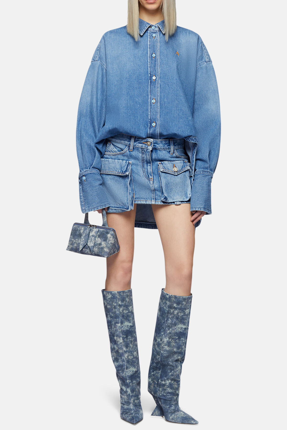 Braelyn Cargo Pockets Denim Skirt