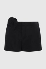 Briana Flower Short Pants In Black