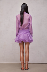 Brinley – Gerüschtes Minikleid in Lila