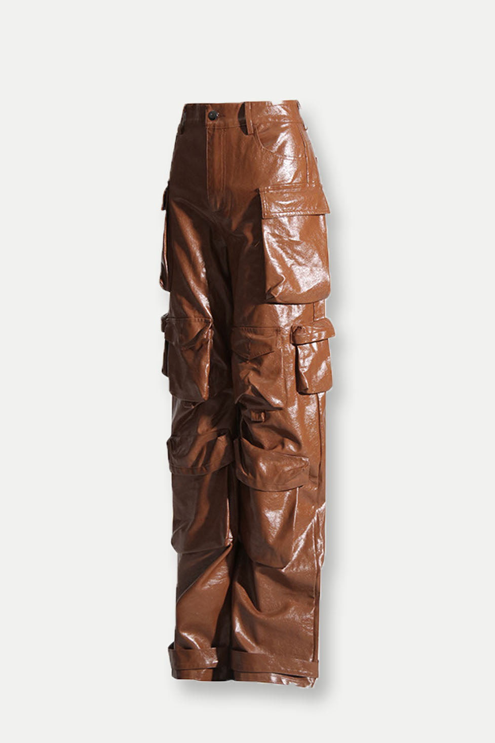 Charlotte – Braune Cargohose mit Taschen und Verzierung
