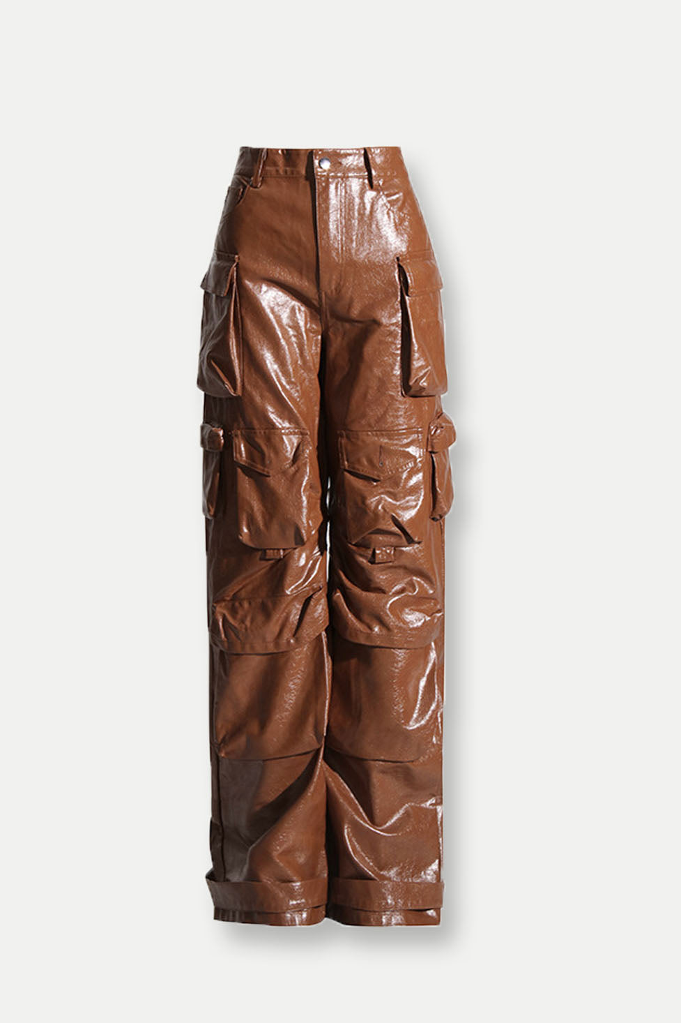Charlotte – Braune Cargohose mit Taschen und Verzierung