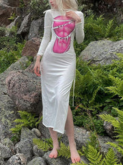 Trendiges schwarzes Maxikleid mit Binderiemen und Schlitz