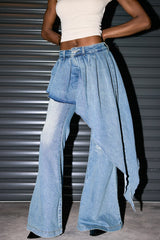 Caden Ruffle Deconstruct Jeans