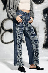 Campbell – Zerrissene Jeans mit Fransen in Blau