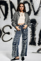 Campbell – Zerrissene Jeans mit Fransen in Blau