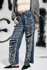 Campbell – Zerrissene Jeans mit Fransen in Blau