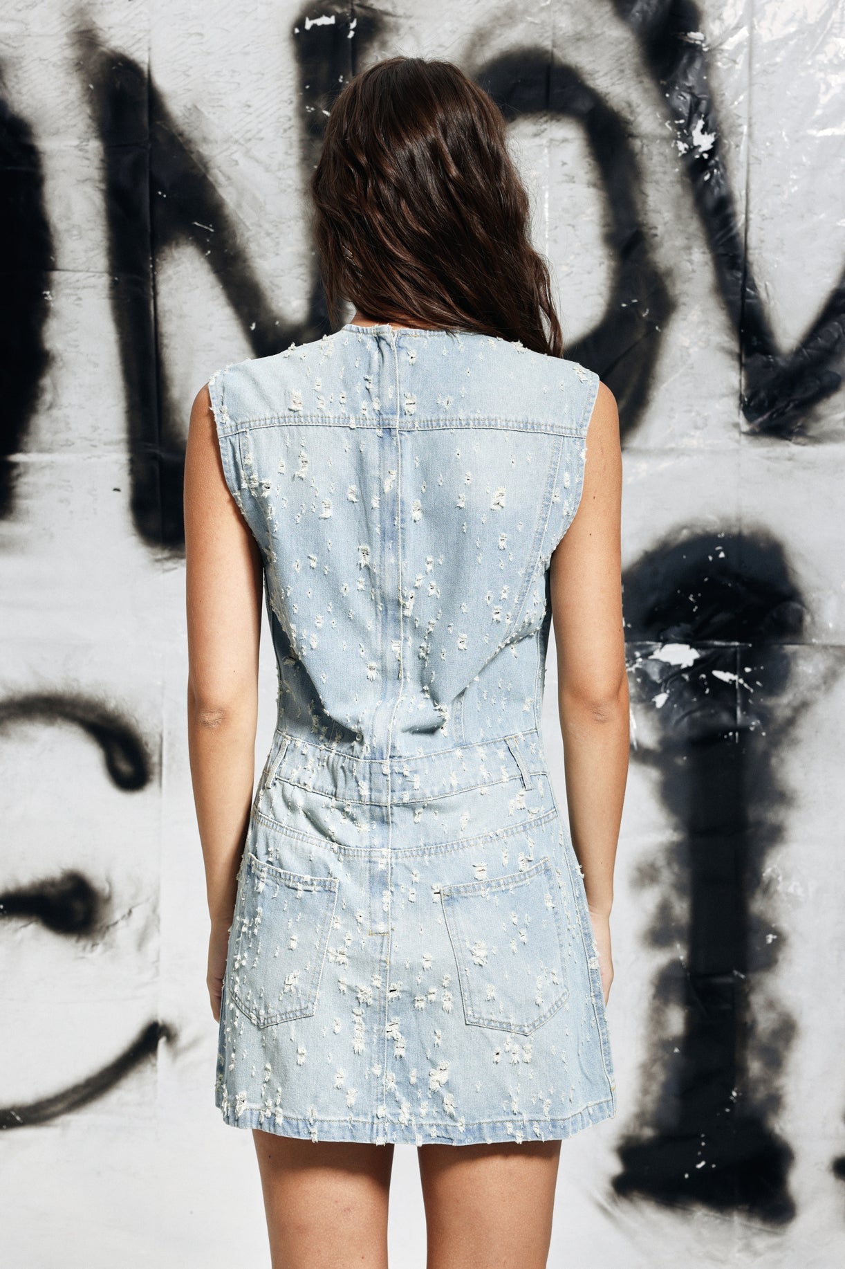 Carter Denim Sleeveless Mini Dress