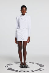 Celeste Kleid mit Schulterpolstern und Blumenmuster und Rüschen