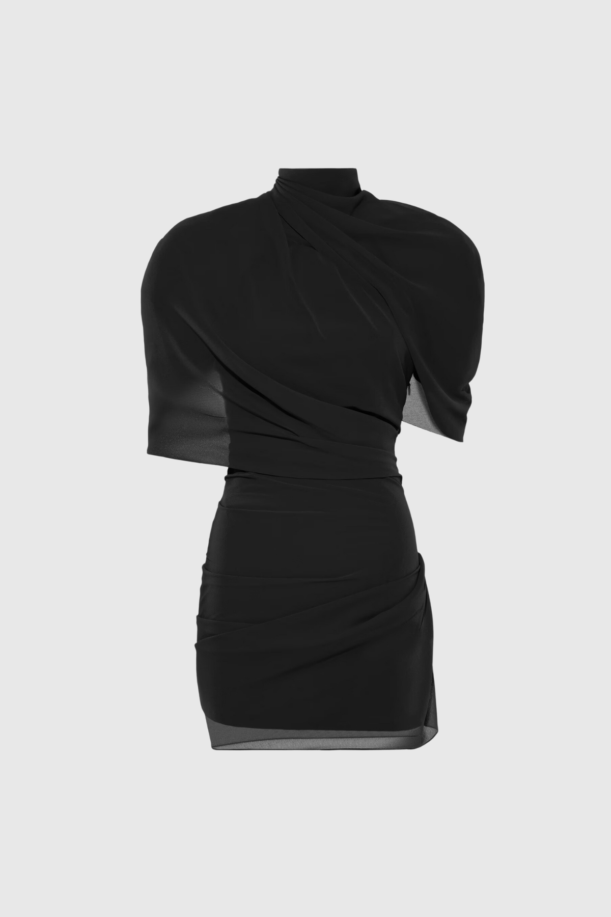 Cenlia Mesh Hollow Mini Dress In Black