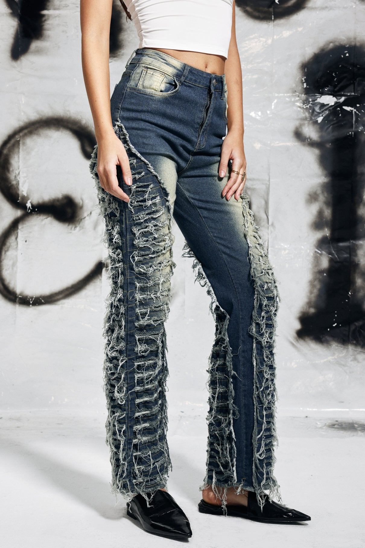 Chiara Hayley Fringe Ruch Jeans