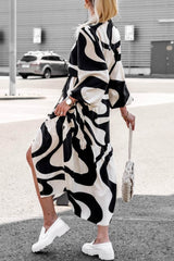 Contrast Printed Strappy Shirt Dress