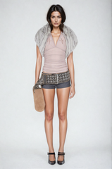 Dakota – Neckholder-Top mit rückenfreiem Rüschendetail in leichtem Lila