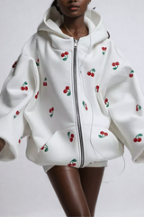 Dania Hooded Print Long Sleeves Jacket