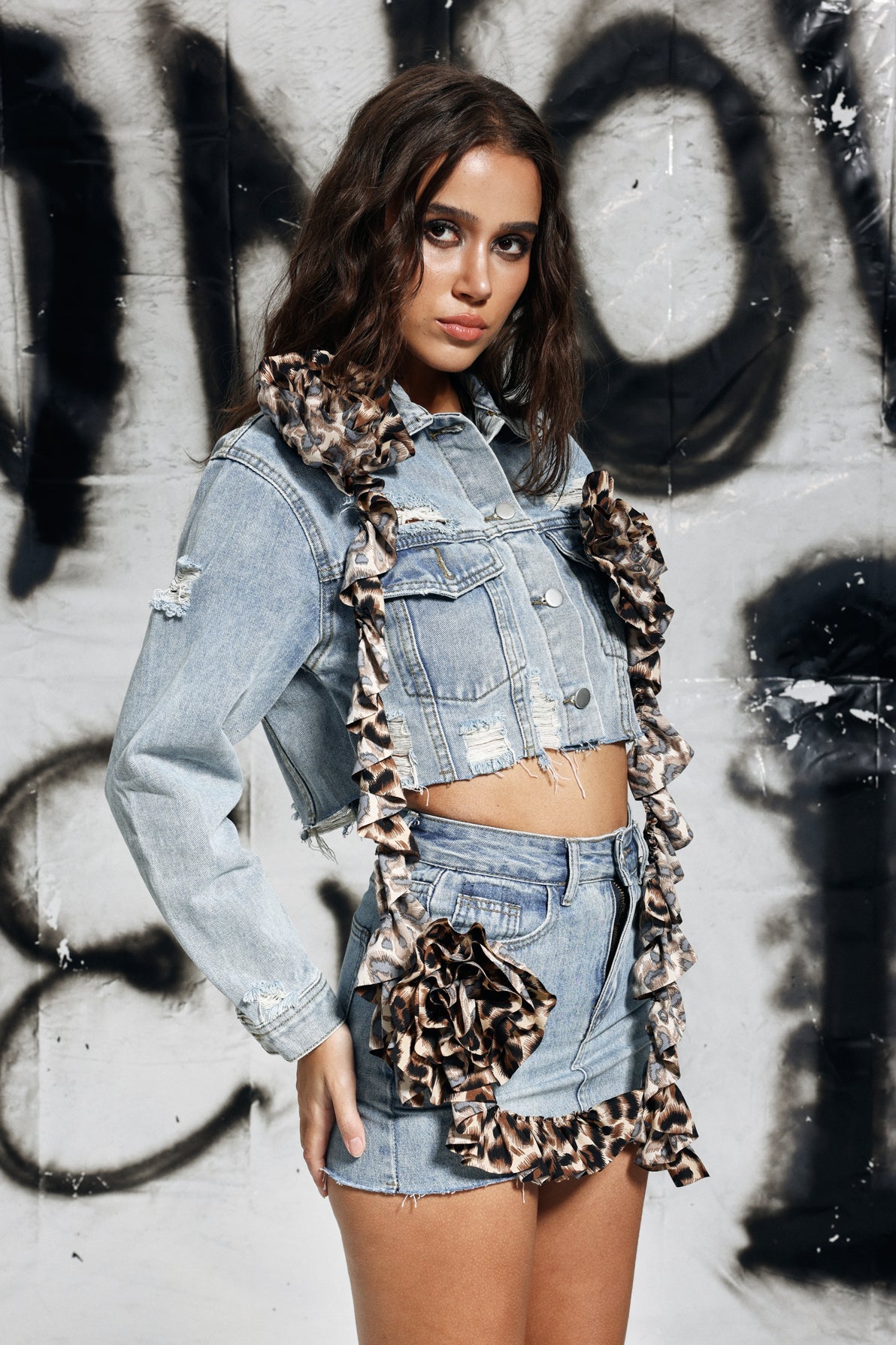 Darcy Flower Fringe Denim Jacket