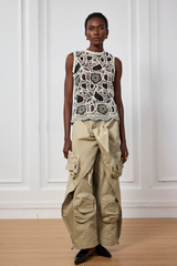 Ärmelloses Top „Deborah“ mit Häkel-Ausschnitt