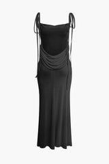 Drapiertes, rückenfreies Maxikleid mit überkreuzten Trägern