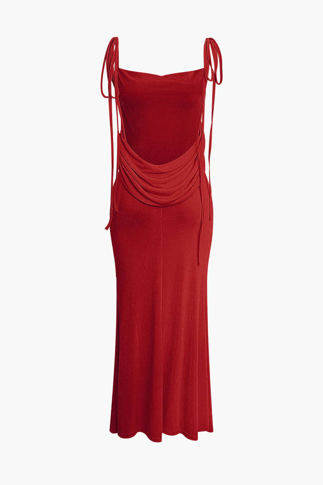 Drapiertes, rückenfreies Maxikleid mit überkreuzten Trägern