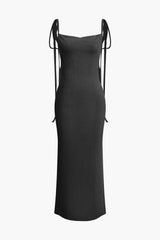 Drapiertes, rückenfreies Maxikleid mit überkreuzten Trägern
