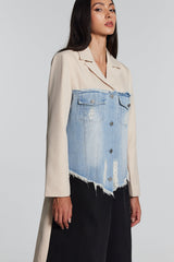 Eben Denim Deconstruct Fringe Coat