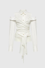 Edith Bow – Geschnürtes Fransentop