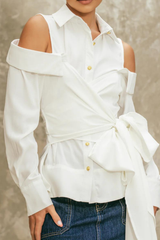 Edith Bow – Geschnürtes Fransentop