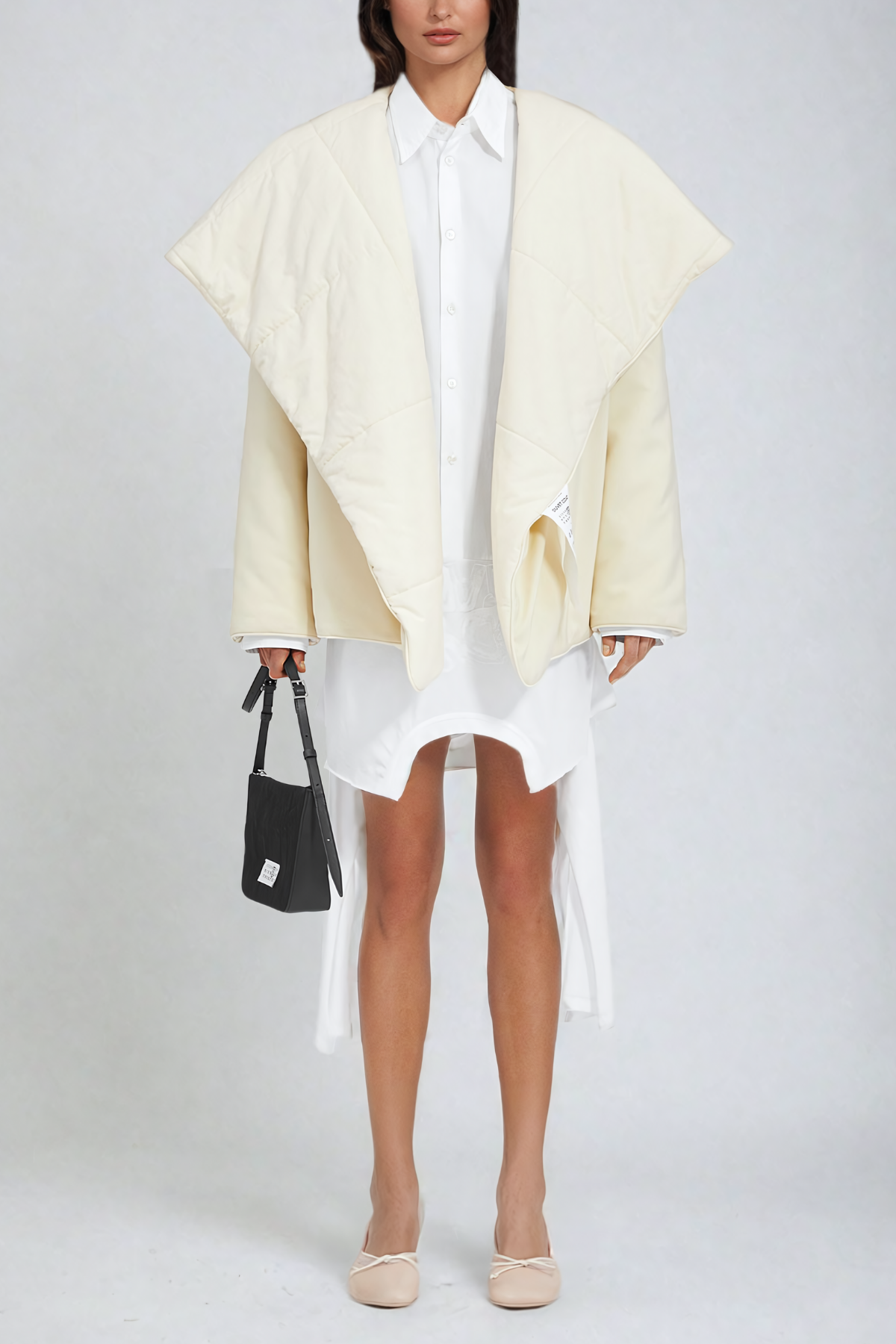 Eesha Lapel Long Sleeve Jacket In White