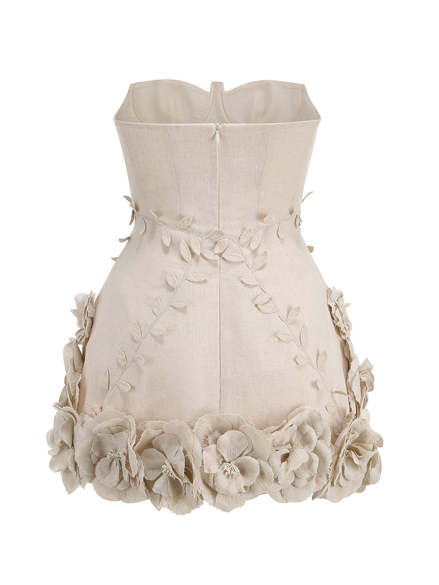 Eleanora Corset Flower Off Shoulder Mini Dress