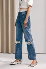 Elianna Lace Torn Jeans