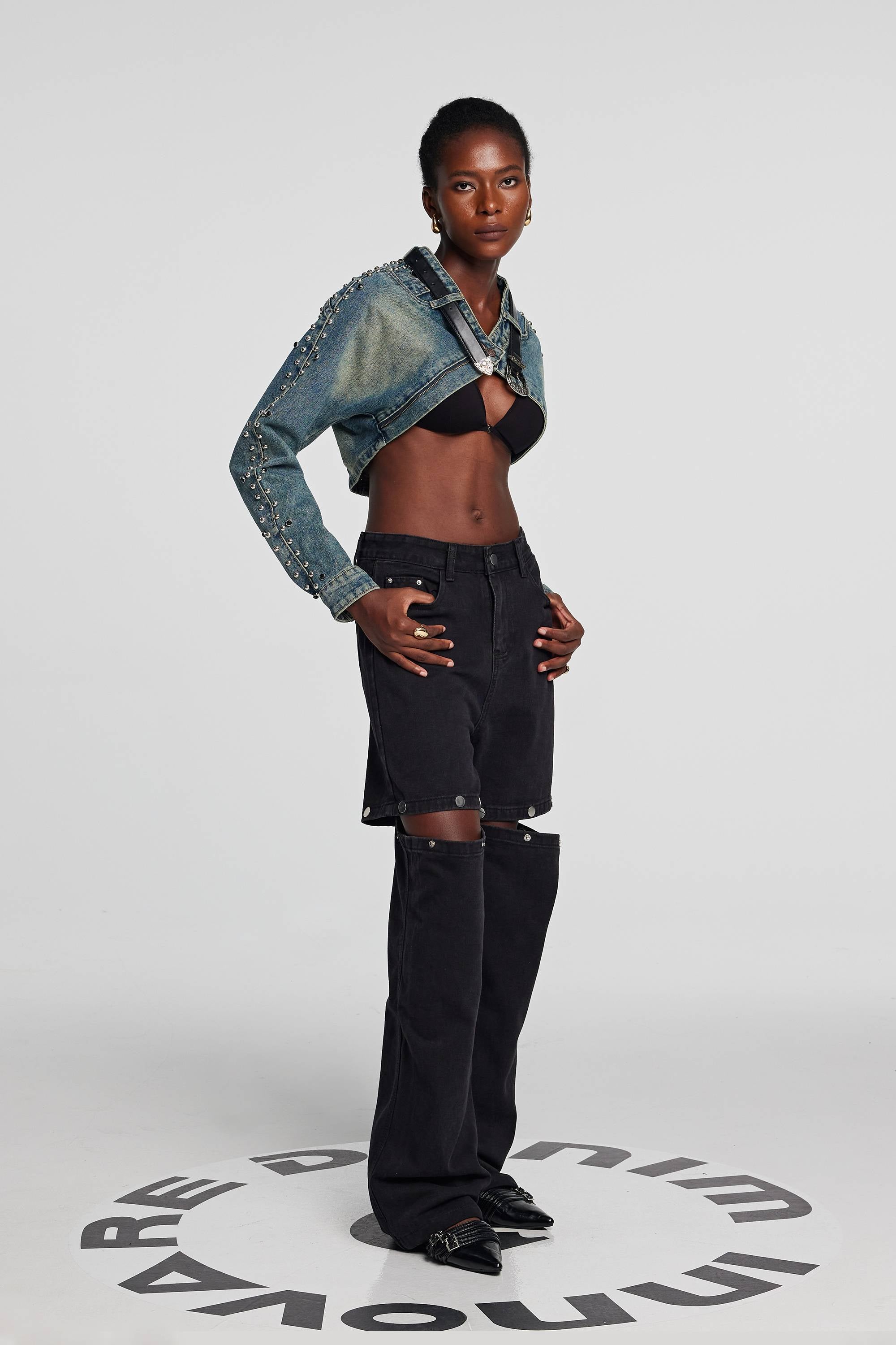 Ellis Deconstruct Studded Patchwork Jacket
