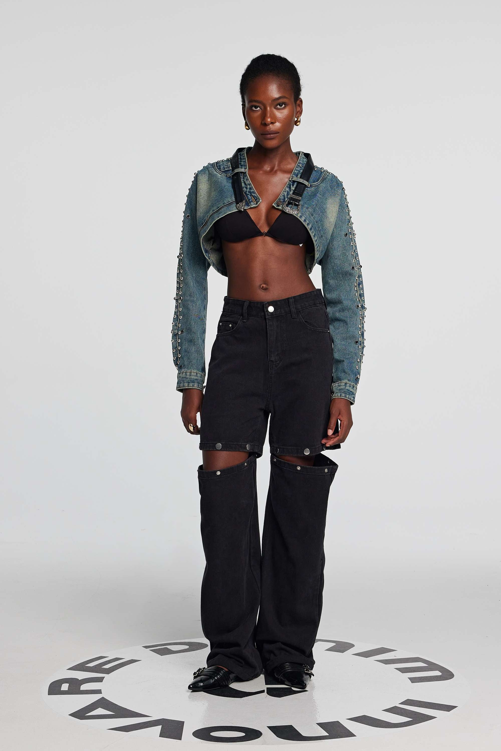 Ellis Deconstruct Studded Patchwork Jacket