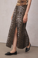 Elodie Leopard Split Maxi Skirt