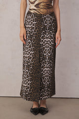 Elodie Leopard Split Maxi Skirt