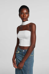 Ärmelloses, figurbetontes Rüschentop Emmie