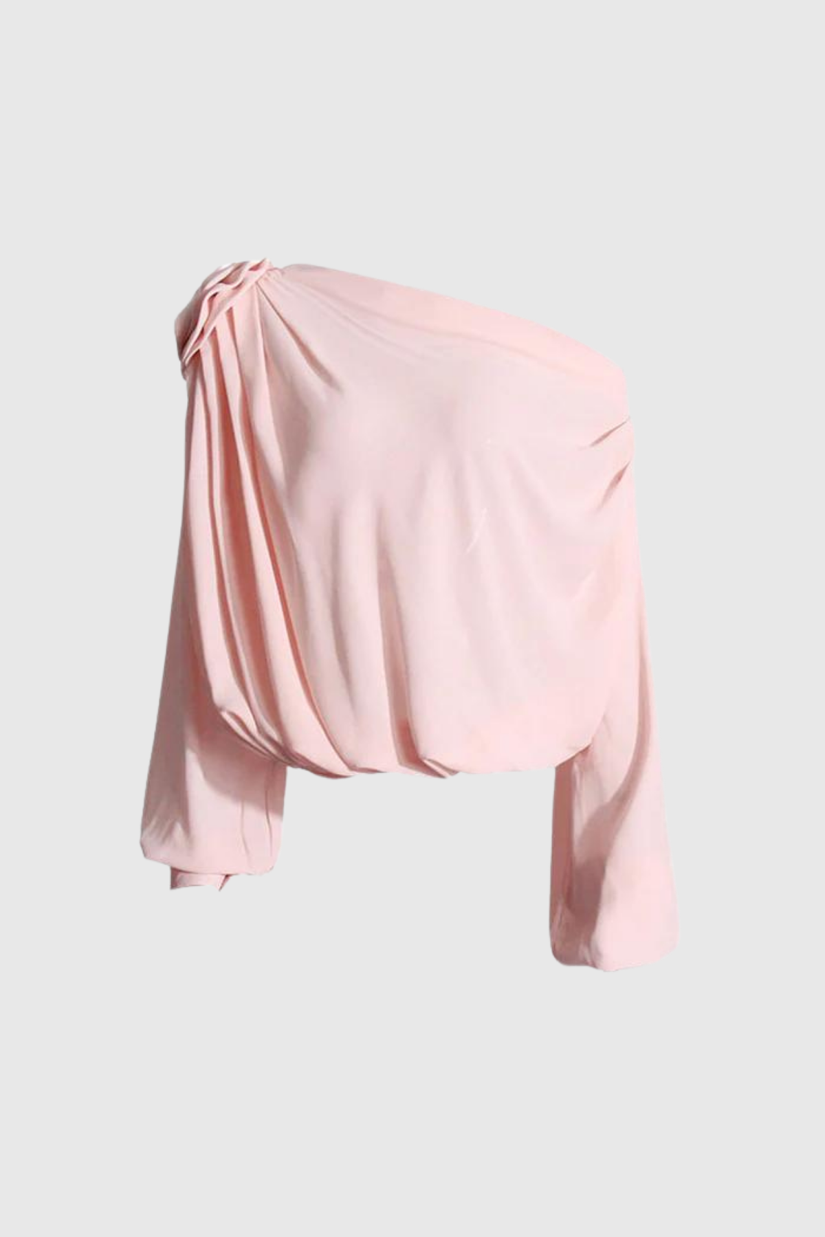 Ensley Flower – Einschultriges Netzoberteil in Rosa