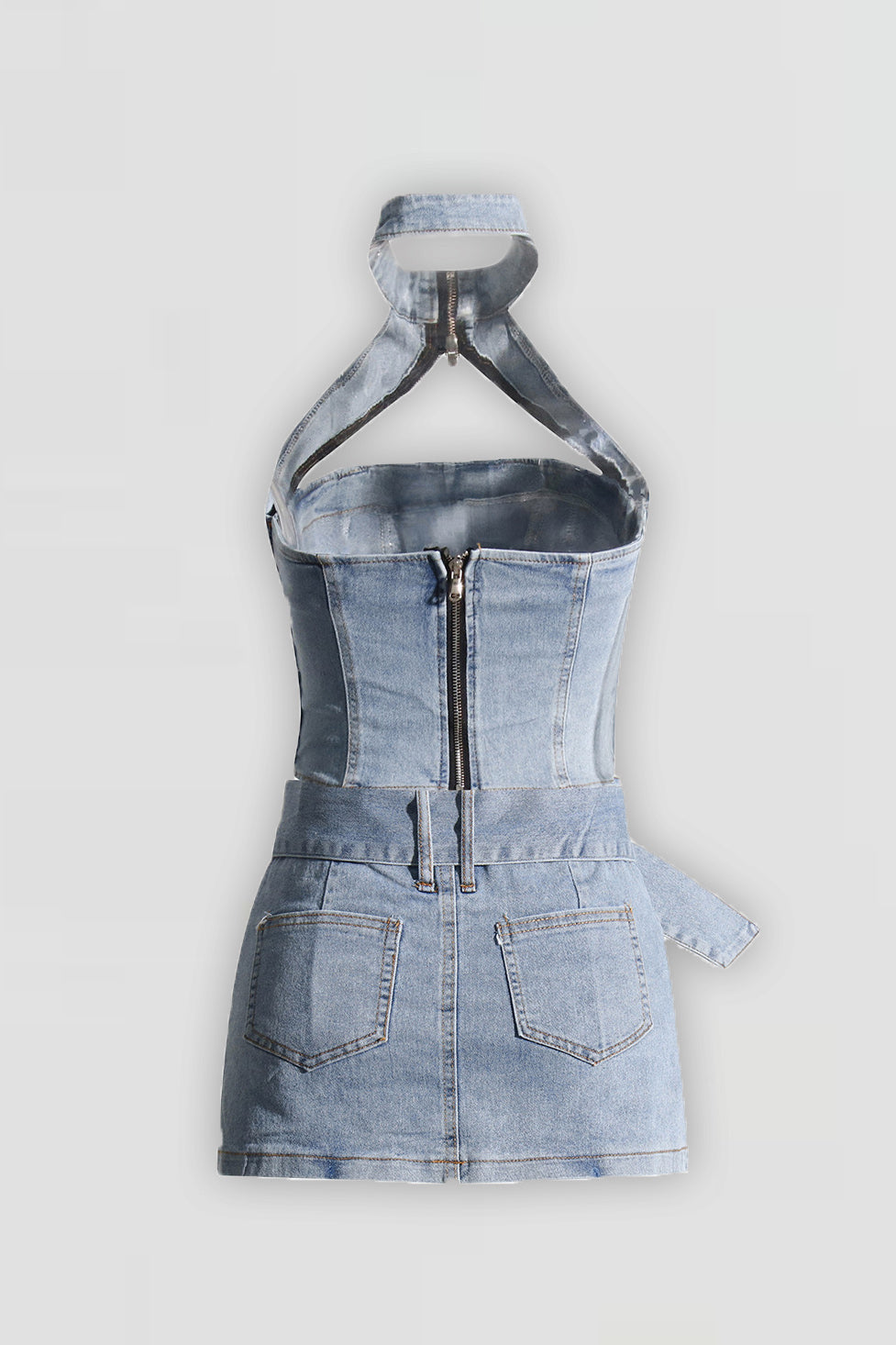 Esther Halterneck Denim Dress